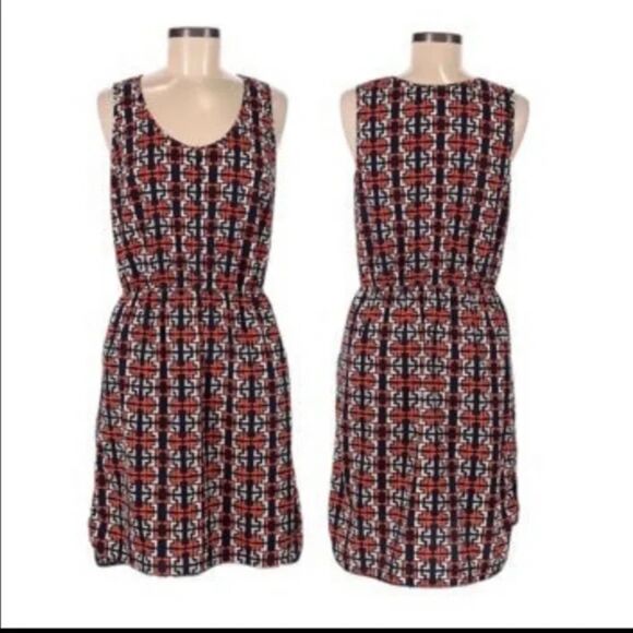 Merona Boho Sleeveless Dress | Women’s Medium | Blue & Orange w/ Pockets - Picture 1 of 6